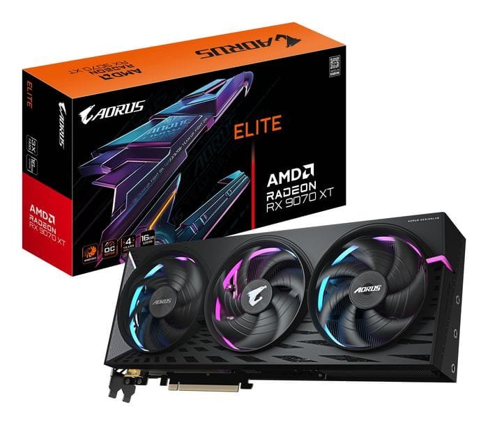 Gigabyte AORUS Radeon RX 9070 XT ELITE 16G – 16GB GDDR6, 256-bit, PCIe 5.0, 3100 MHz, 3X WINDFORCE, ARGB, 2x HDMI 2.1b, 2x DisplayPort 1.4a - immagine 4