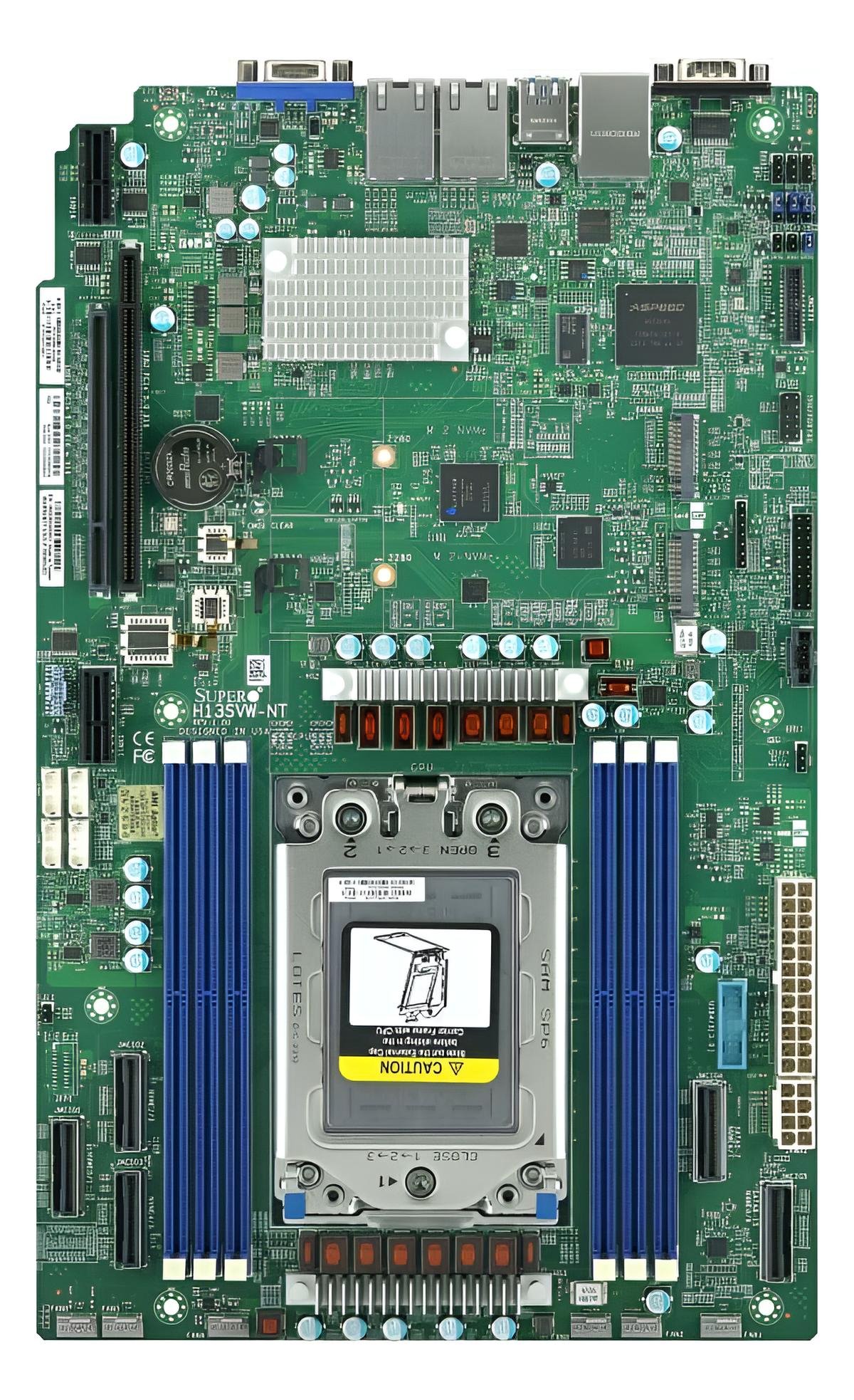 Supermicro SP6 scheda madre server WIO single socket per AMD EPYC 8004 con 6 DDR5 ECC, 1 PCIe Gen5, 8 SATA, M.2 NVMe, LAN 10GbE Broadcom e gestione remota AST2600