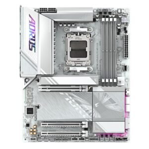 Gigabyte X870E AORUS ELITE WIFI7 ICE Motherboard - Supports AMD Ryzen 9000 CPUs, 16+2+2 Phases Digital VRM, up to 8200Hz DDR5 (OC), 3xPCIe 5.0 + 1xPCIe 4.0, Wi-Fi 7, 2.5GbE LAN, USB 4