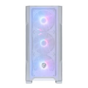 Cabinet MAG FORGE M100R WHITE Bianco con Pannello in Vetro Temperato, Ventole ARGB Preinstallate, Illuminazione RGB, 4 Slot HDD, Supporto Micro-ATX e Mini-ITX, Design Gaming Compatto e Moderno