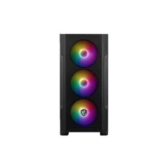 Cabinet MAG FORGE M100R Nero con Pannello in Vetro Temperato, 4 Slot HDD, Supporto Micro-ATX e Mini-ITX, Illuminazione RGB, Ventole ARGB Preinstallate, Design Gaming Compatto e Moderno