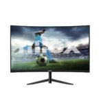 Monitor Nilox Tech 24 pollici curvo Full HD 200Hz con pannello VA, 1ms, HDMI e DisplayPort, design nero gaming