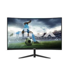 Monitor Nilox Tech 24 pollici curvo Full HD 200Hz con pannello VA, 1ms, HDMI e DisplayPort, design nero gaming