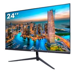Monitor Desktop – NILOX TECH 23.8" Full HD VA / 100Hz / Tempo di risposta 1ms / HDMI + DisplayPort / Supporto VESA 75x75mm / Cornice Sottile / Design Nero Ultra Slim / Garanzia 36 Mesi