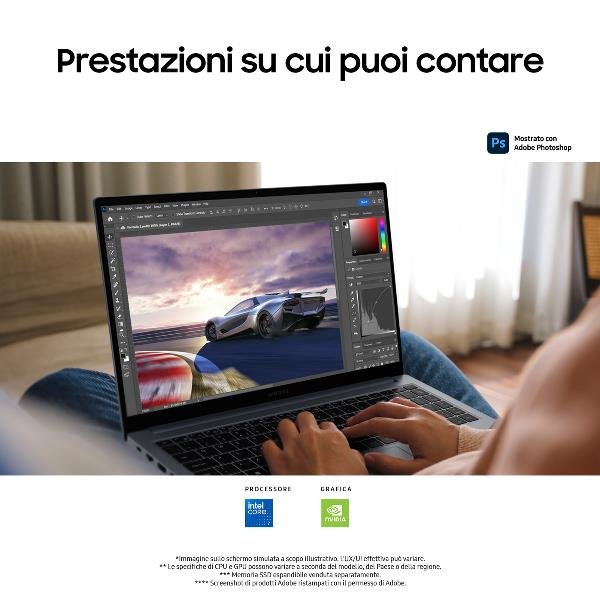 Notebook Samsung Galaxy Book4 15.6", Intel Core 7-150U, 16GB LPDDR4X, SSD 512GB PCIe 4.0, Intel Graphics, Windows 11 Pro, Grigio - immagine 3