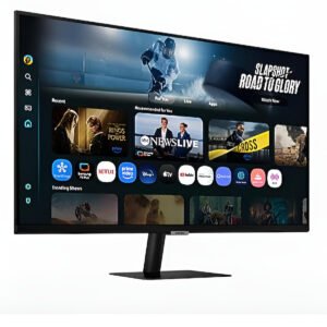 Smart Monitor S32FM700 32 pollici UHD 3840x2160 con pannello VA, HDR, porte HDMI e USB-C, Ethernet, speaker integrati e telecomando, design nero