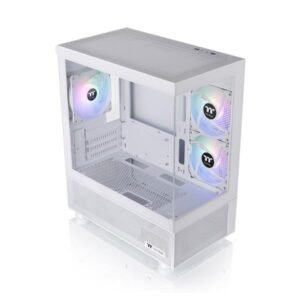 Thermaltake View 170 TG ARGB Snow Case Micro-ATX bianco con vetro temperato, 3 ventole ARGB da 120 mm incluse e design elegante