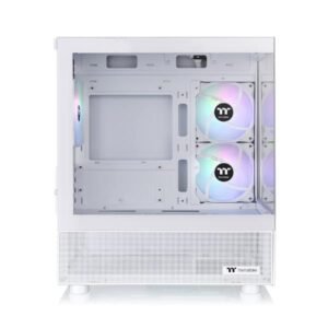 Thermaltake View 170 TG ARGB Snow Case Micro-ATX bianco con vetro temperato, 3 ventole ARGB da 120 mm incluse e design elegante