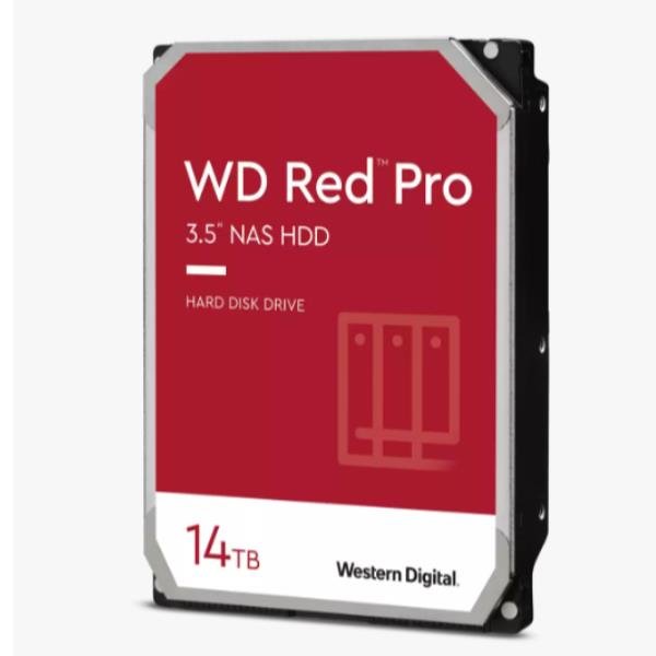 HDD - WD Red Pro 14TB, Hard Disk Interno 3.5", SATA III, 7200 RPM, 256MB Cache, Massima Affidabilità per NAS Multi-Bay e Server Professionali