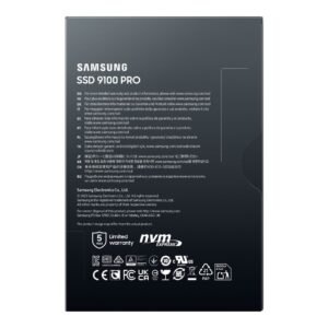 SSD Samsung 9100 PRO 2TB M.2 PCIe 5.0 NVMe - Velocità estrema 14700 MB/s lettura, 13400 MB/s scrittura, perfetto per PC e portatili di nuova generazione-MZ-VAP2T0BW-CG