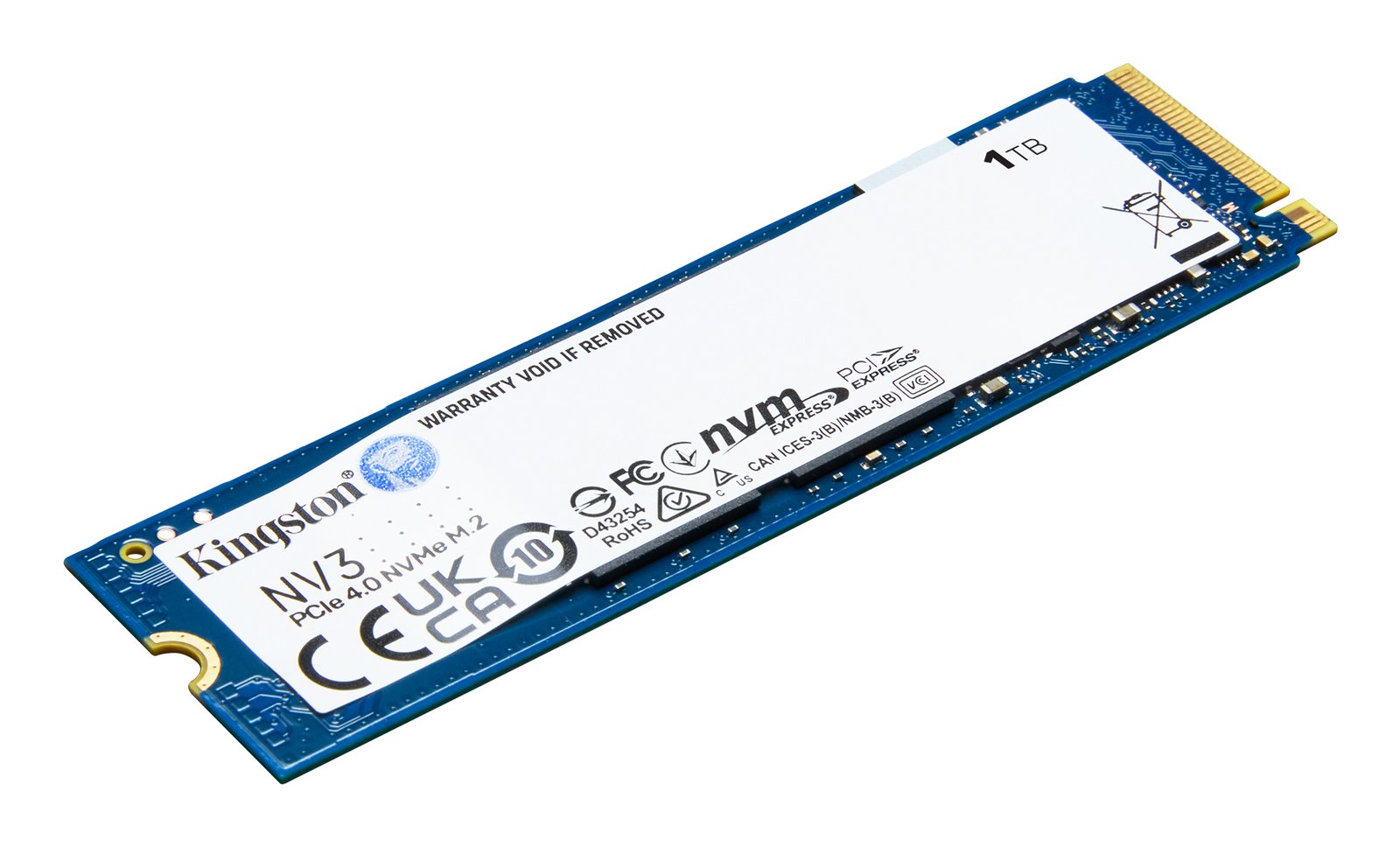 Kingston NV3 SSD 1TB M.2 2280 NVMe PCIe Gen3 – Prestazioni elevate, affidabilità e velocità per PC e notebook-SNV3S/1000G-FO
